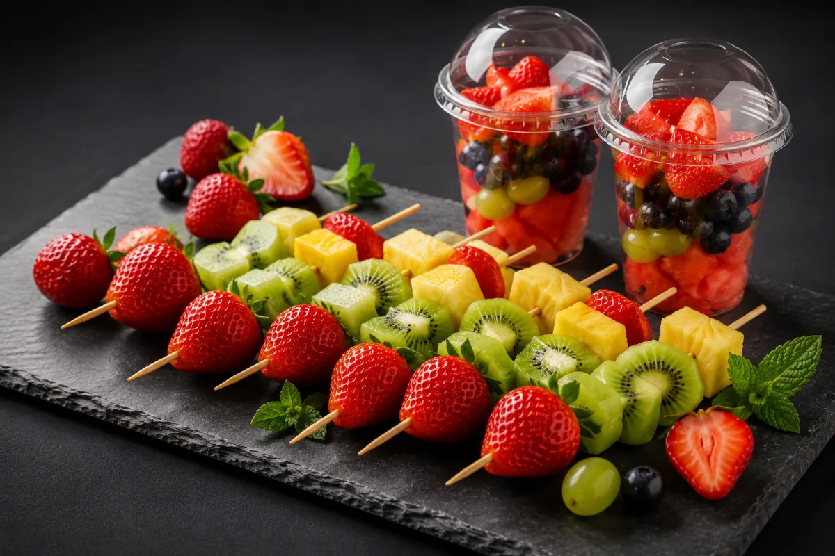 Brochetas de fruta fresca