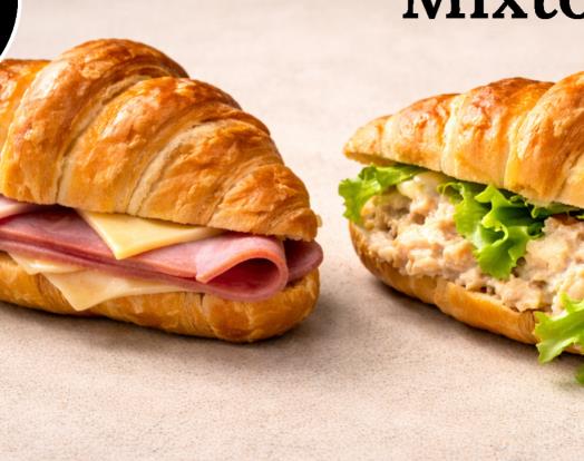 Croissant de jamón y croissant mixto